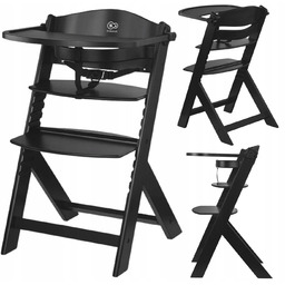 Kinderkraft Enock Krzesełko Do Karmienia Drewniane Czarne
