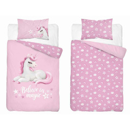 Detexpol Pościel bawełniana dziecięca 90x120 jednorożec jasny róż