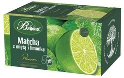 BiFix Herbata matcha z miętą i limonką, 20x2g