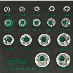 TOPTUL GABF1601 Zestaw kluczy nasadowych Torx Plus