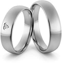 Obrączki ślubne palladowe 5 mm z sercem