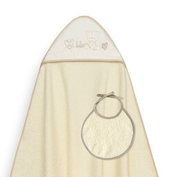 Interbaby Okrycie kąpielowe 100x100 Corazones beżowy ręcznik