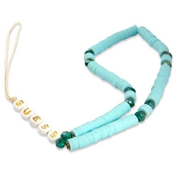 Guess zawieszka GUSTPEARP Phone Strap niebieski Heishi Beads