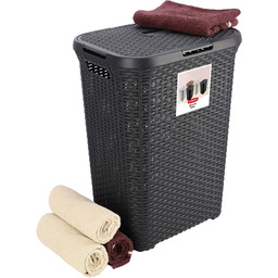 Kosz z pokrywą Curver Natural Style 60L grafitowy