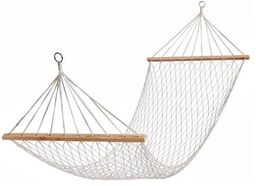 Hamak sznurkowy pleciony stelaż 200x80 bawełniany