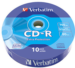 Verbatim CD-R, 43725, Extra Protection, 10-pack, 700MB, 52x,