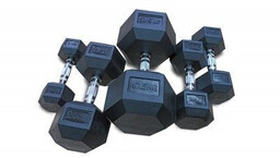 Bauer Fitness Hantla ogumowana HEX 10 kg -