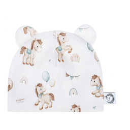 Bonjour Cherie Czapeczka niemowlęca bawełna organiczna Koniki