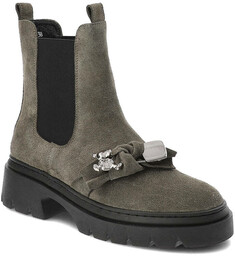 Karino Zielone Botki Modne Buty Damskie