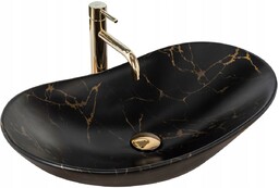 REA-U7478 Royal Marble Black Matt Umywalka nablatowa