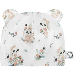 Bonjour Cherie Czapeczka niemowlęca bawełna organiczna Romantyczny królik