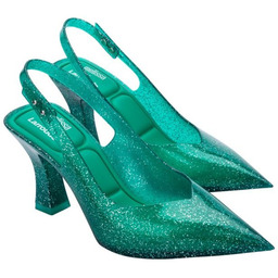 Melissa Slingback Heel + Larroude Ad Green Szpilki