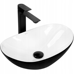 REA-U0538 Royal Mini Black/White Umywalka nablatowa
