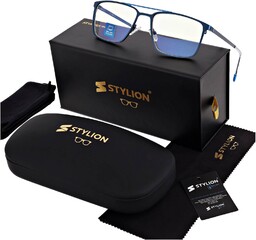 Stylion Męskie okulary PREMIUM zerówki Blue Light+Antyrefleks STL280
