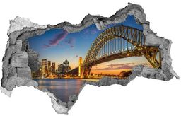 Dziura 3d w ścianie naklejka Panorama Sydney