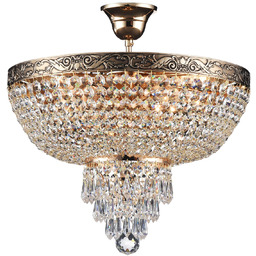 PALACE Lampa sufitowa wisząca żyrandol złota kryształ H37cm