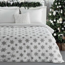 Koc świąteczny 150x200 Blink biały srebrny gwiazdki narzuta
