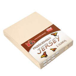 KARO Prześcieradło jersey z gumką 140x200 beżowe jasne