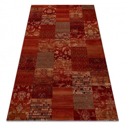 Dywan wełniany KASHQAI 4327 300 Patchwork bordo 67x130