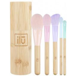 Ilu Zestaw 5 pędzli do makijażu + Bambusowa