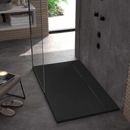 Rea Brodzik prysznicowy Bazalt Long Black 80x120