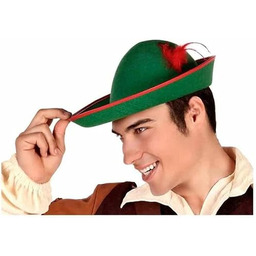 Atosa-35513 kapelusz fantazyjny Robin Hood, zielony, rozmiar uniwersalny