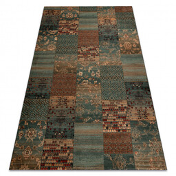Dywan wełniany KASHQAI 4327 400 Patchwork zielony 80x160