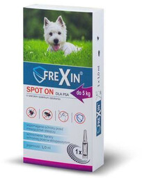 Krople przeciw ektopasożytom FREXIN dla psa do 5