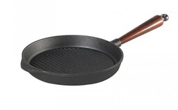 Skeppshult Patelnia grillowa okrągła, 25cm, drewniana rączka