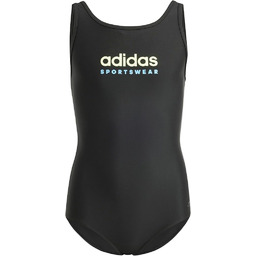 adidas Dziewczynki Sportswear U-Back Swimsuit Kids, Black/Green Spark,
