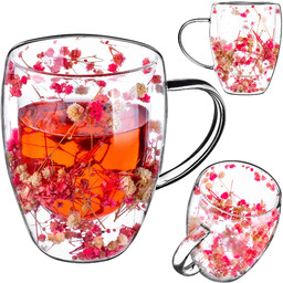 Kubek termiczny z kwiatowym motywem Riga 350ml różowy