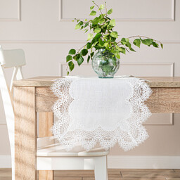 Markizeta Obrus bieżnik 38x140 001 biały Serena