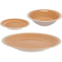 Zestaw 18 szt. kamionka beżowa obwódka kolekcja VESSIA