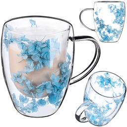 Kubek termiczny z kwiatowym motywem Riga 350ml niebieski