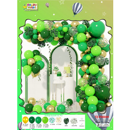 Girlanda Balonowa Liście Balony Urodzinowe Zielone Zestaw Balonów