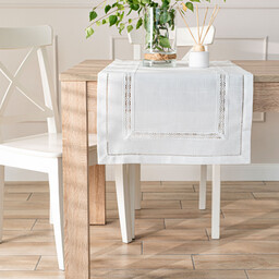 Markizeta Obrus bieżnik 38x160 001 biały Selvia