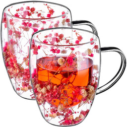 Kubek termiczny z kwiatowym motywem Riga 350ml różowy