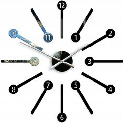 Zegar ścienny naklejany duży nowoczesny akrylowy na ścianę