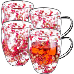 Kubek termiczny z kwiatowym motywem Riga 350ml różowy