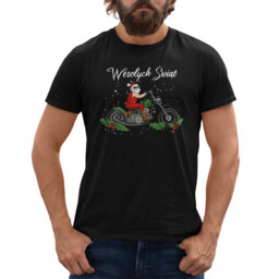Wesołych Świąt - Mikołaj na motocyklu - męska