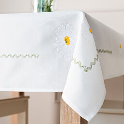 Markizeta Obrus z haftem 120x160 001 biały Summer
