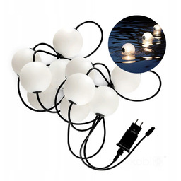 Girlanda ogrodowa mleczne duże kule Led 10x0.8W IP67