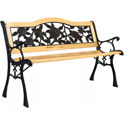 Elior Żeliwna ławka parkowa z motywem róży P7-D64