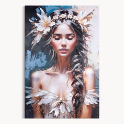 Eurofirany Obraz 660a 80x120 beżowy niebieski kobieta