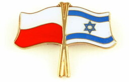 Flaga Polska - Izrael, przypinka