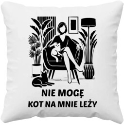 Nie mogę, kot na mnie leży - kobieta