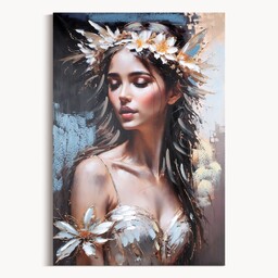 Eurofirany Obraz 660b 80x120 beżowy niebieski kobieta