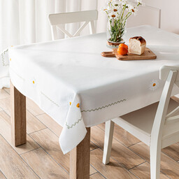 Markizeta Obrus z haftem 140x180 001 biały Summer