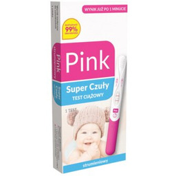 PINK Test ciążowy Strumieniowy Super Czuły (1 sztuka)
