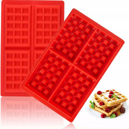 FORMA 2 SZTUKI WAFLE CIASTO CZEKOLADA SŁODYCZE CZERWONE